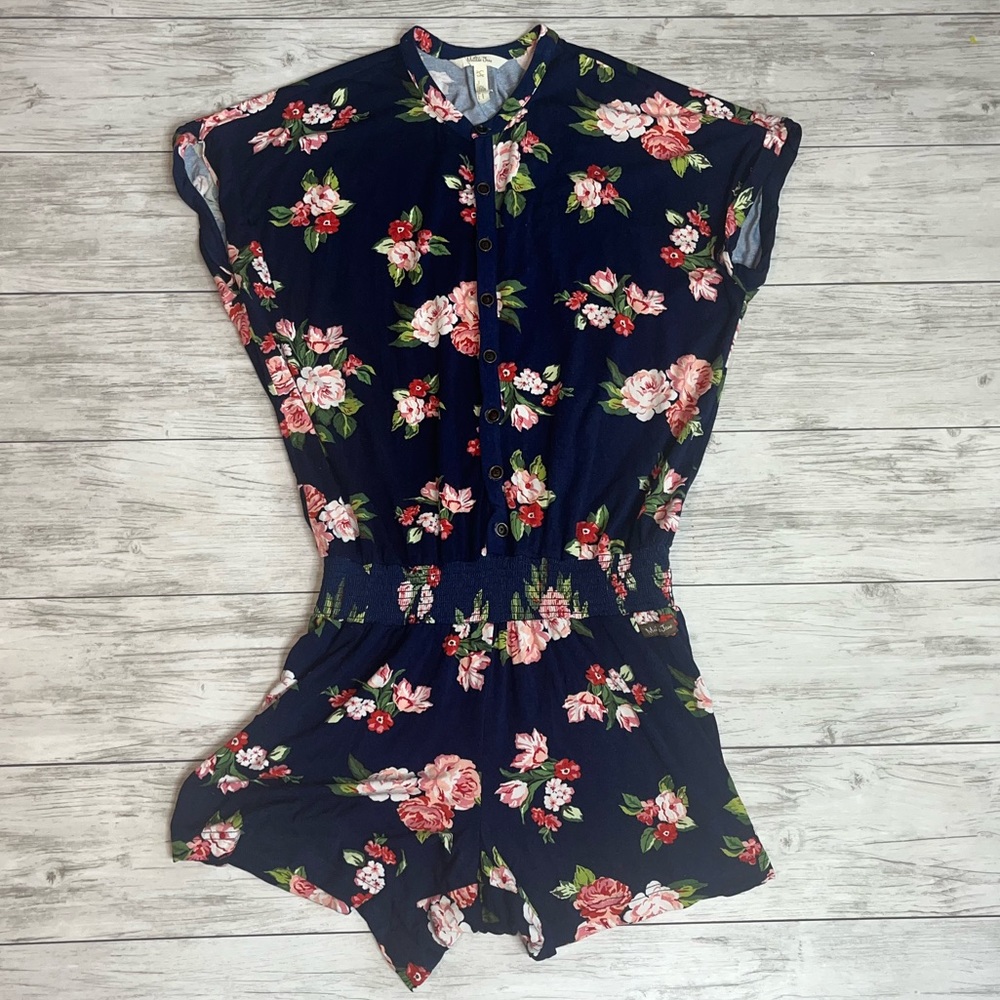 Matilda Jane Blue Floral Romper Size Small
